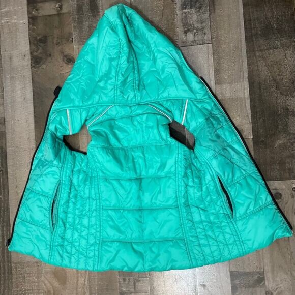 IVIVVA Kids Puffer Vest Jacket Hooded Black Green Reversible Goose Down Girls 10 - Picture 9 of 11